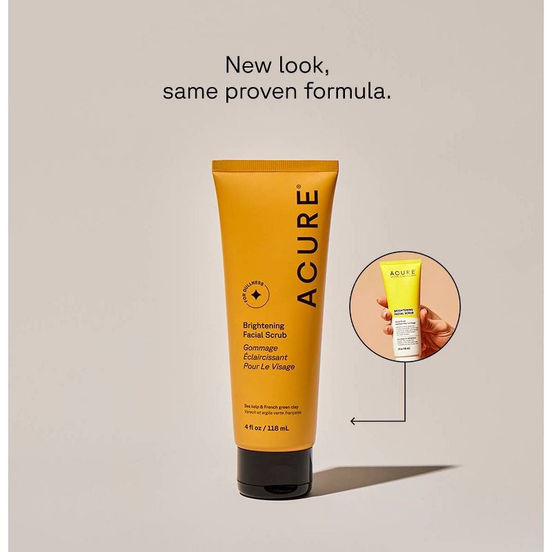 slide 3 of 7, Acure Brightening Facial Scrub - Unscented - 4 fl oz, 4 fl oz