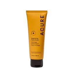 Acure Brightening Facial Scrub - Unscented - 4 fl oz: Vegan, Aluminum-Free, Sulfate-Free, Recommended for All Skin Types