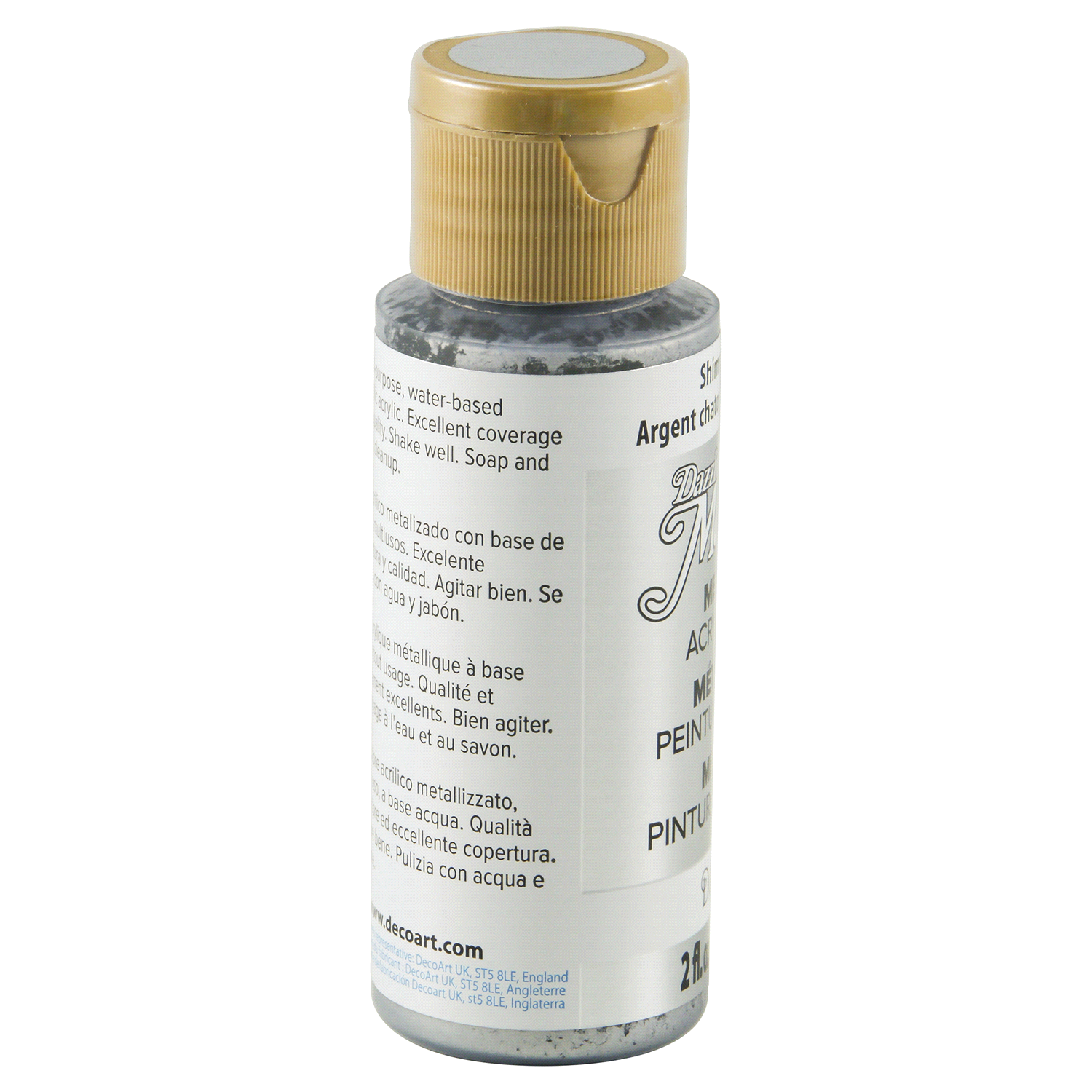 slide 2 of 3, Americana Acrylics Paint Shimmering Silver, 2 oz