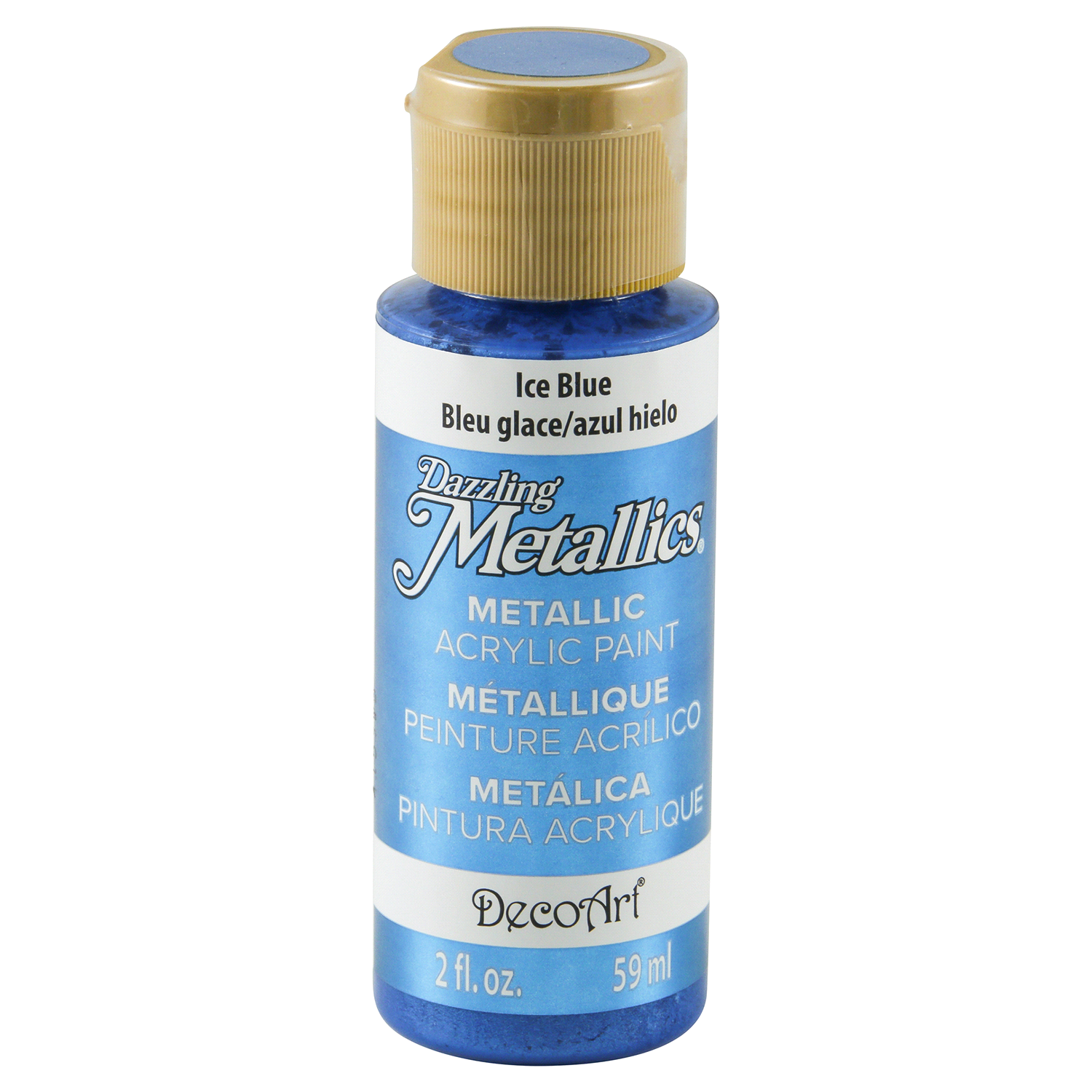 slide 1 of 3, Deco Art Dazzling Metallics Acrylic Paint, Ice Blue, 2 oz