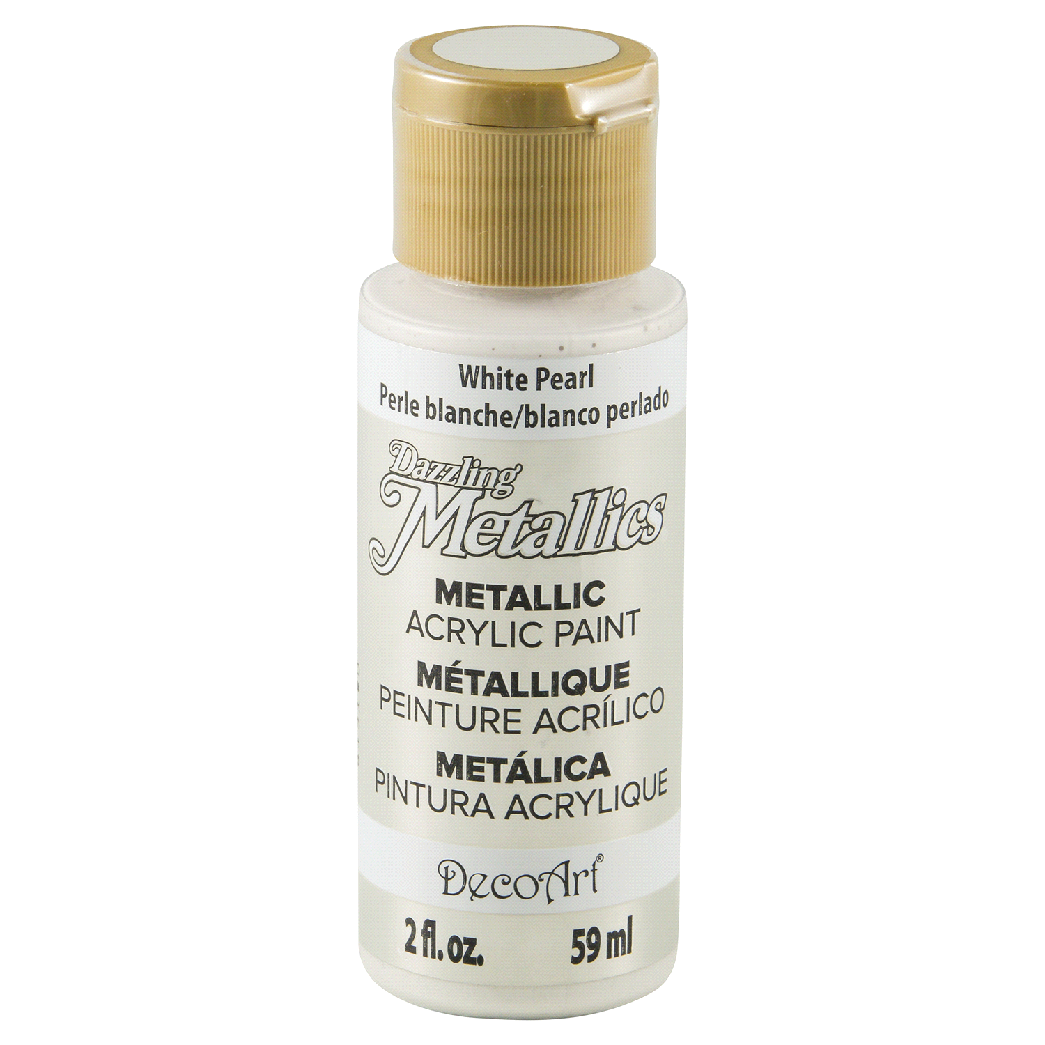 slide 1 of 3, Deco Art Dazzling Metallics, White Pearl, 2 fl oz