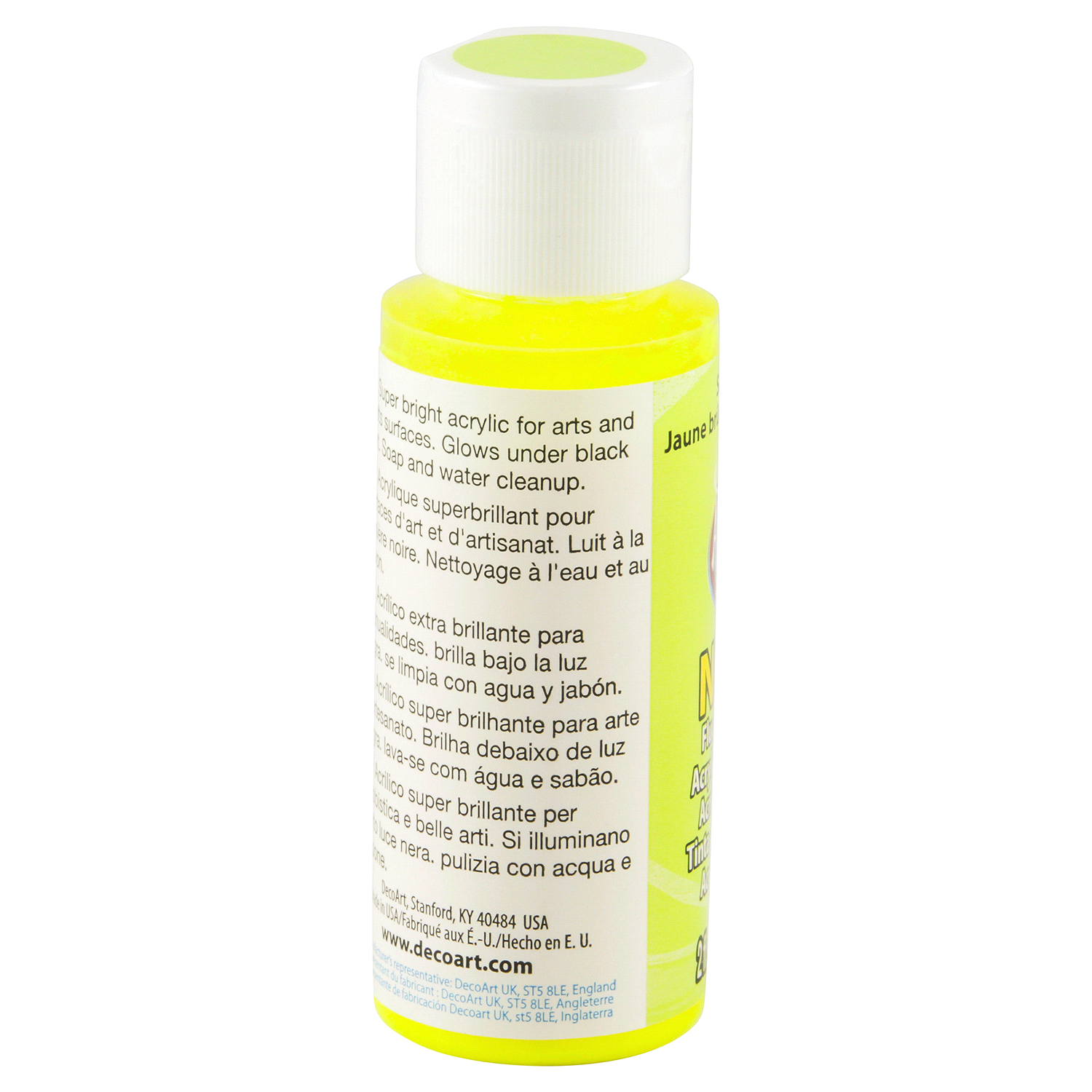 slide 2 of 3, Deco Art Americana Paint Hot Shots Neon Yellow, 2 oz