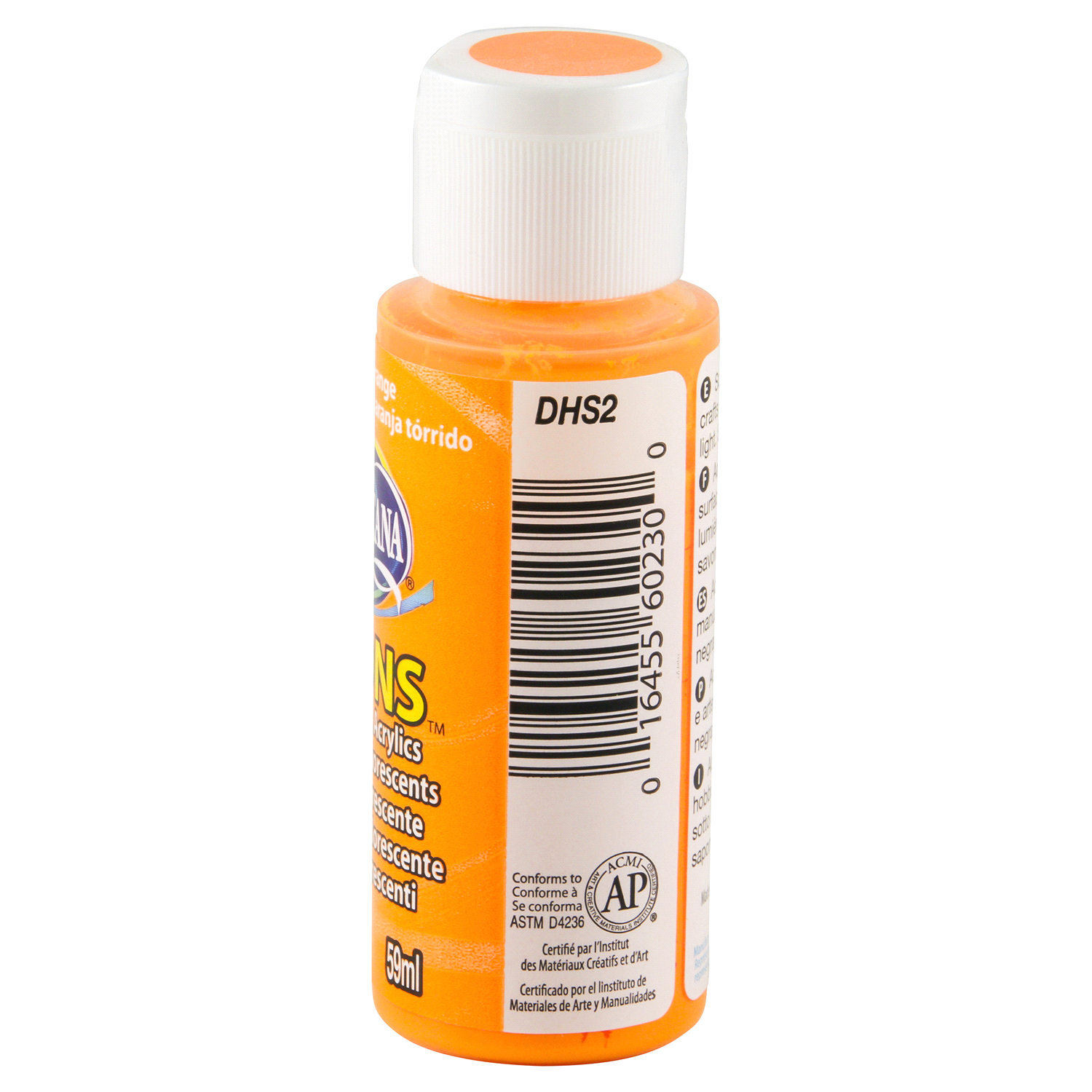 slide 3 of 3, Americana Neons Fluorescent Acrylic Paints Torrid Orange, 2 oz