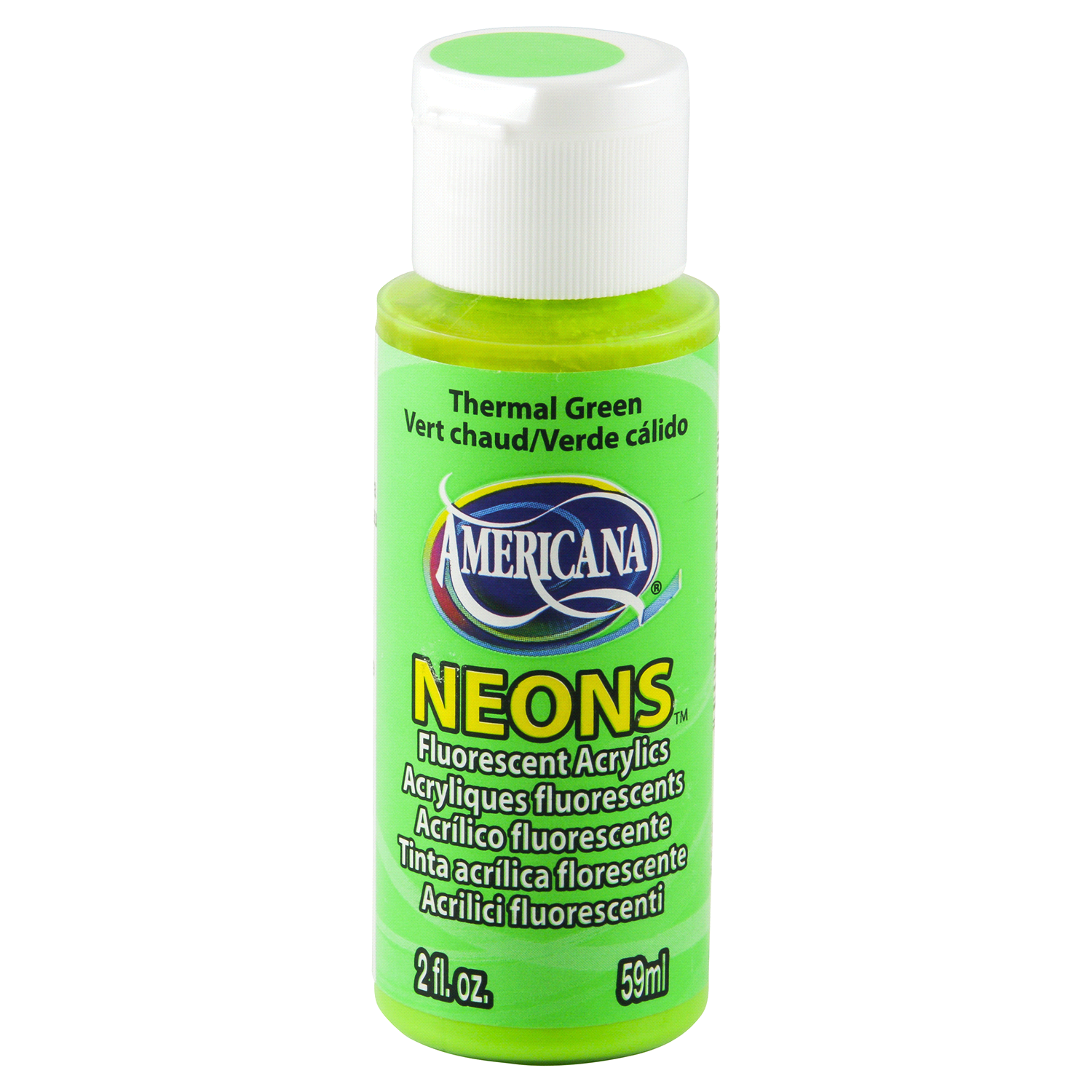 slide 1 of 3, Deco Art Americana Paint Hot Shots Neon Green, 2 oz