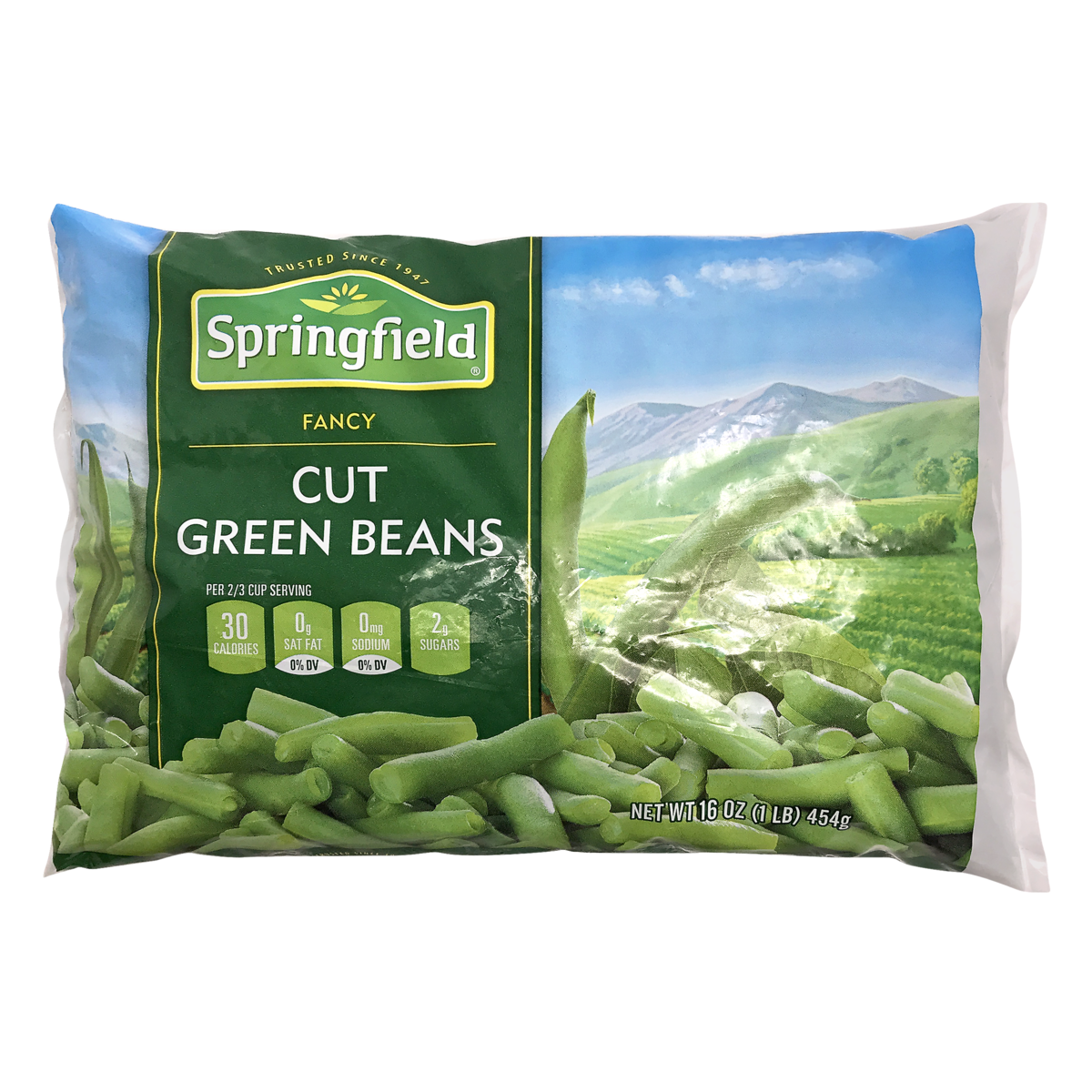 slide 1 of 1, Springfield Regular Cut Beans (Frozen), 16 oz