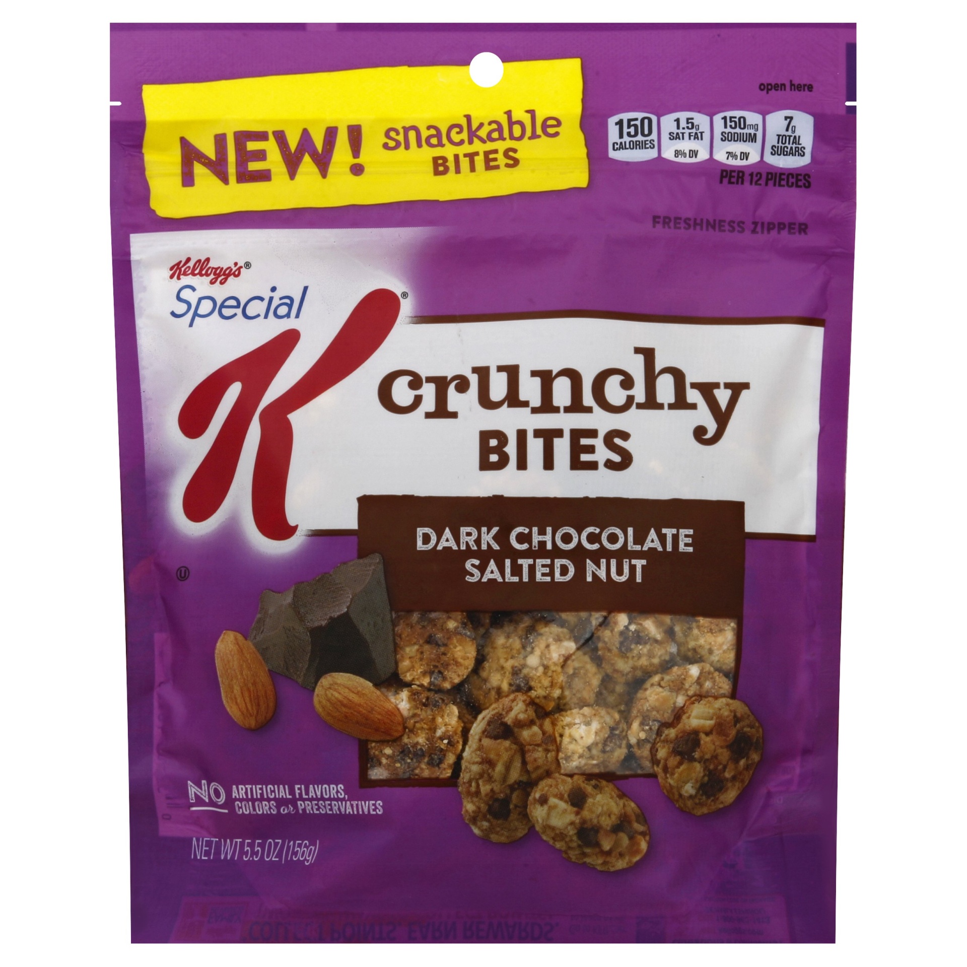 slide 1 of 1, Kellogg's Special K Crunchy Bites Dark Chocolate Salted Nut, 5.5 oz