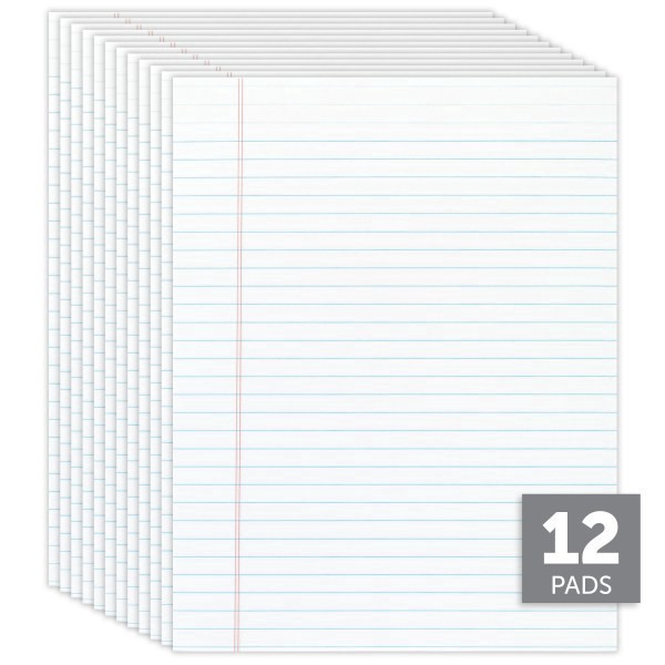 slide 3 of 6, Office Depot Brand Glue-Top Legal Pads, 8 1/2"" X 11"", Legal Ruled, 50 Sheets, White, Pack Of 12 Pads, 12 ct