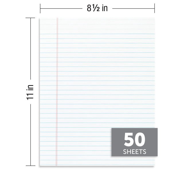 slide 6 of 6, Office Depot Brand Glue-Top Legal Pads, 8 1/2"" X 11"", Legal Ruled, 50 Sheets, White, Pack Of 12 Pads, 12 ct
