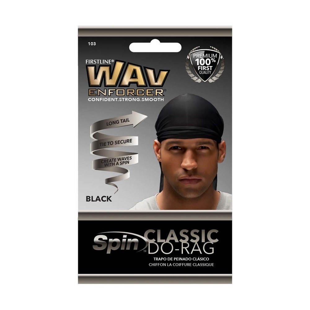 slide 1 of 1, WavEnforcer Classic Do Rag - Black, 1 ct