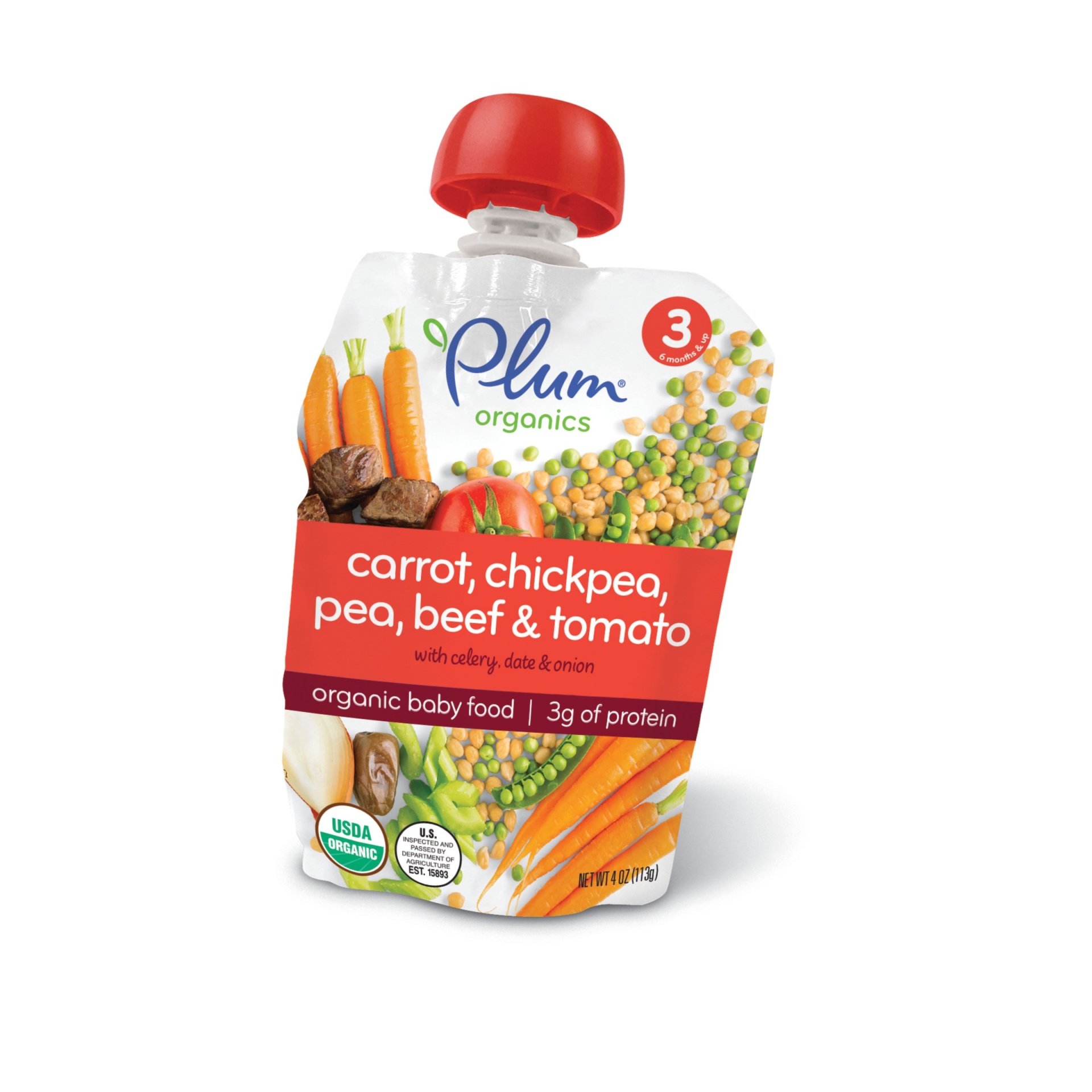 Plum Organics Carrot Chickpea Pea Beef & Tomato with Celery Date