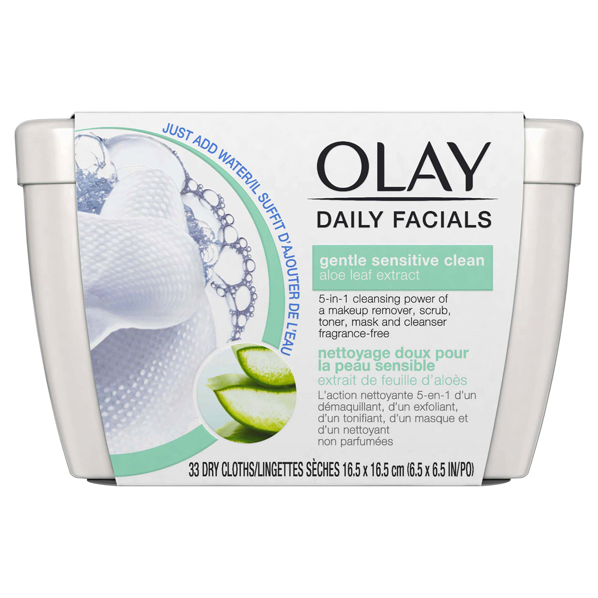 slide 2 of 3, Olay Oil of Olay Daily Cloth Sensitive, 33 ct