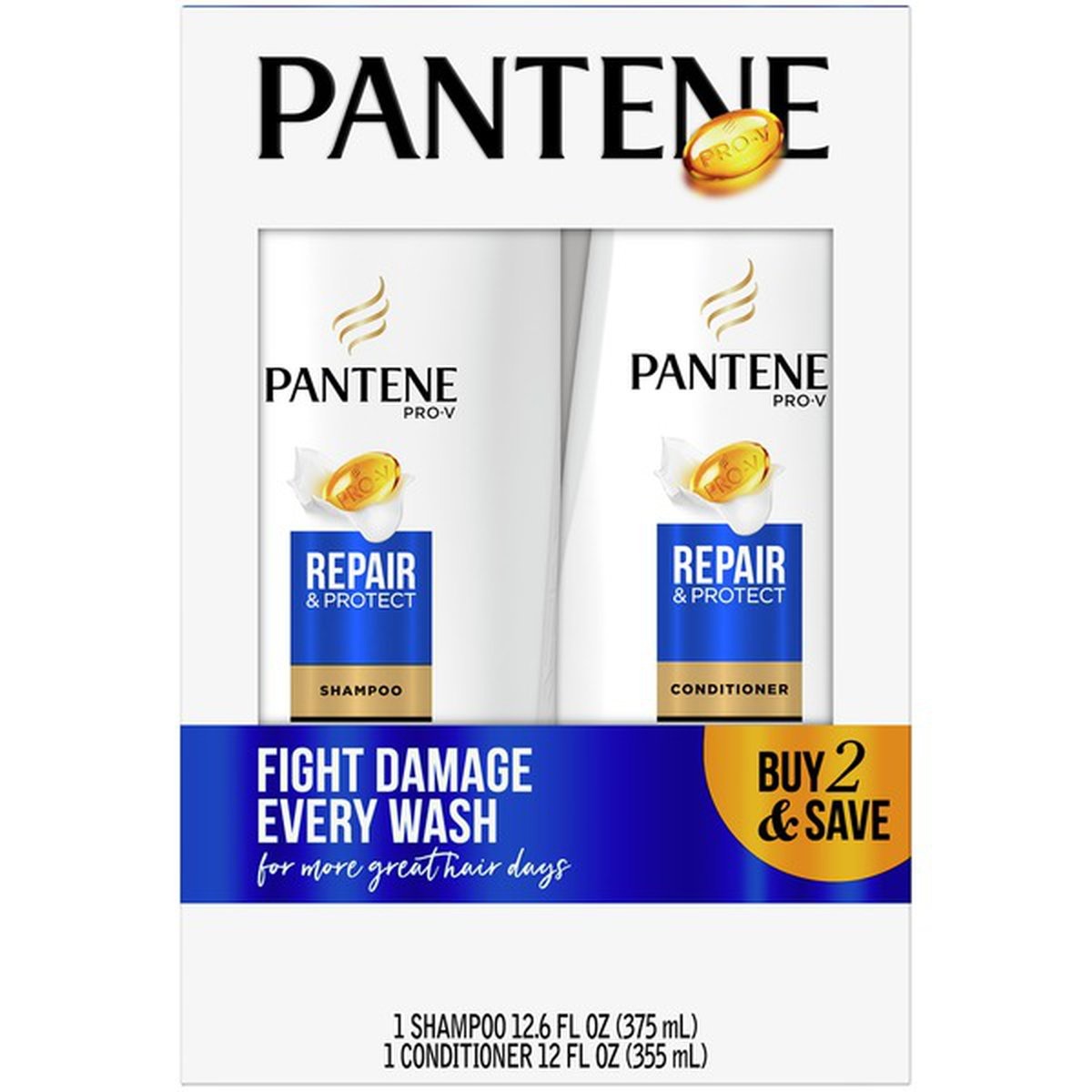 slide 1 of 1, Pantene Pro V Repair & Protect Shampoo And Conditioner Bundle, 2 ct