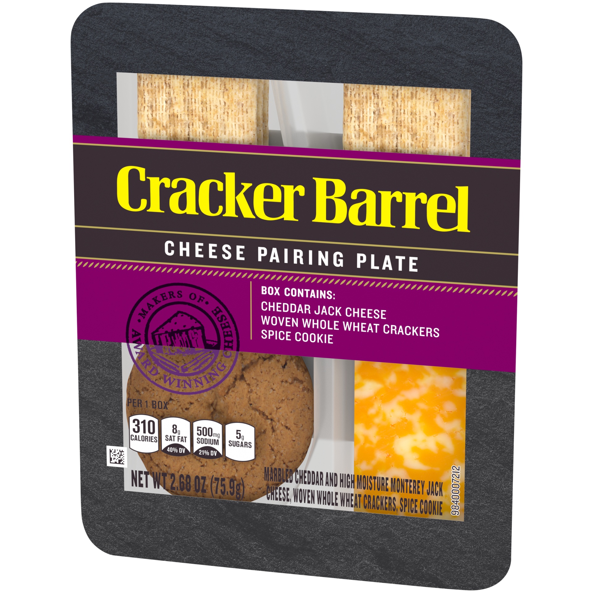 slide 2 of 6, Cracker Barrel Cheddar Jack Cheese, Woven Whole Wheat Crackers & Spice Cookie Pairing Plate Package, 2.68 oz