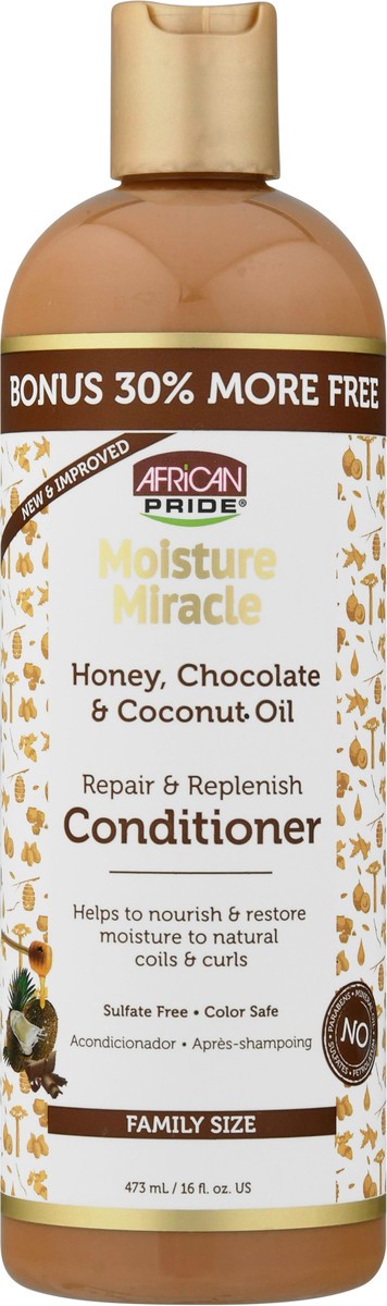 slide 1 of 1, African Pride Moisture Miracle Family Size Honey Chocolate & Coconut Oil Conditioner 16 fl oz, 16 fl oz