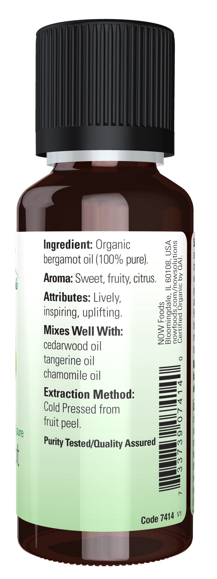 slide 3 of 4, NOW Bergamot Oil, Organic - 1 fl. oz., 1 fl oz