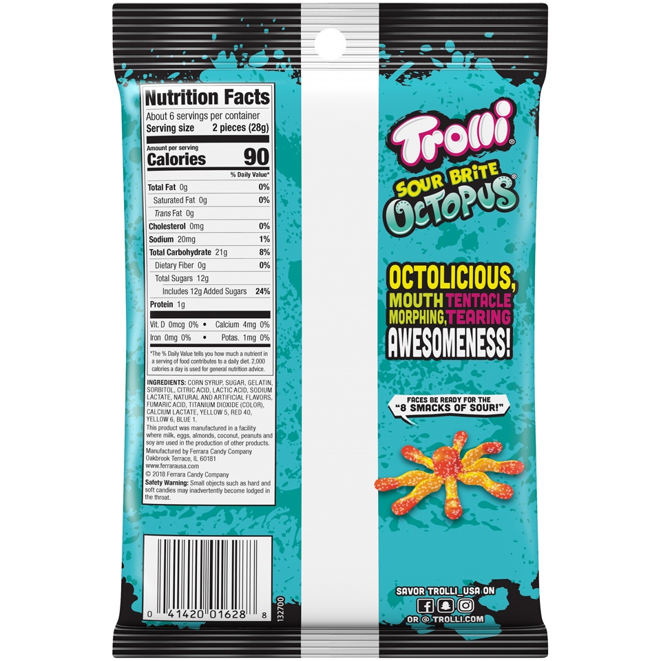 slide 2 of 2, Trolli Sour Brite Octopus Gummi Candy, 6.3 Oz, 6.3 oz