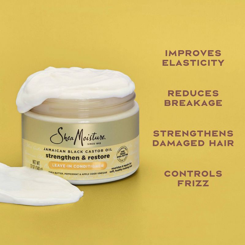 slide 4 of 10, SheaMoisture Jamaican Black Castor Hair Oil Reparative Leave-In Conditioner - 11.5 fl oz, 11.5 fl oz