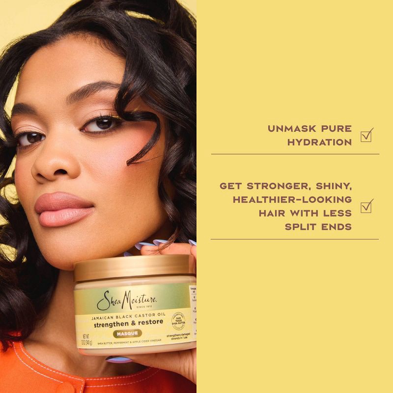 slide 5 of 8, SheaMoisture Jamaican Black Castor Oil Strengthen & Restore Hair Mask - 11.5oz, 11.5 oz