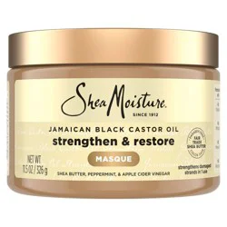 SheaMoisture Jamaican Black Castor Oil Strengthen & Restore Hair Mask - 11.5oz: Deep Hydration, Textured Hair, Damage Repair, Daily Use