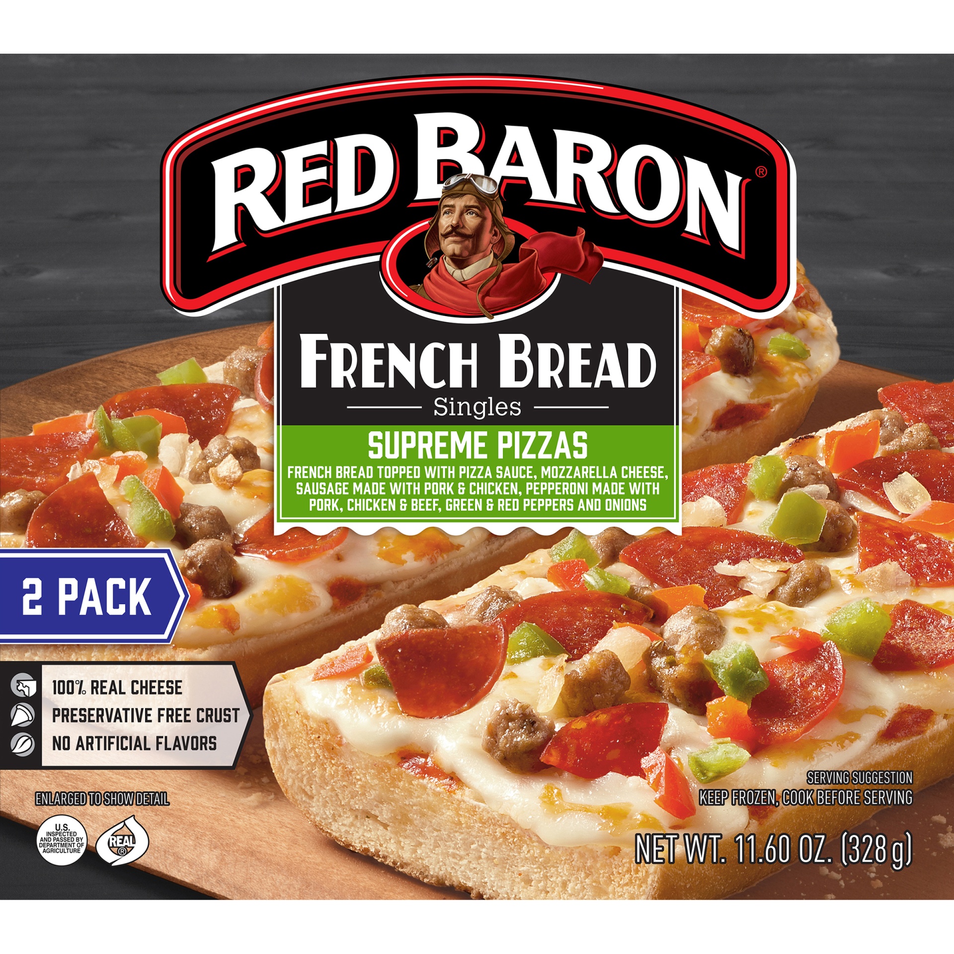 Red Baron French Bread Singles Supreme Pizzas 2 Ct; 5.75 Oz 