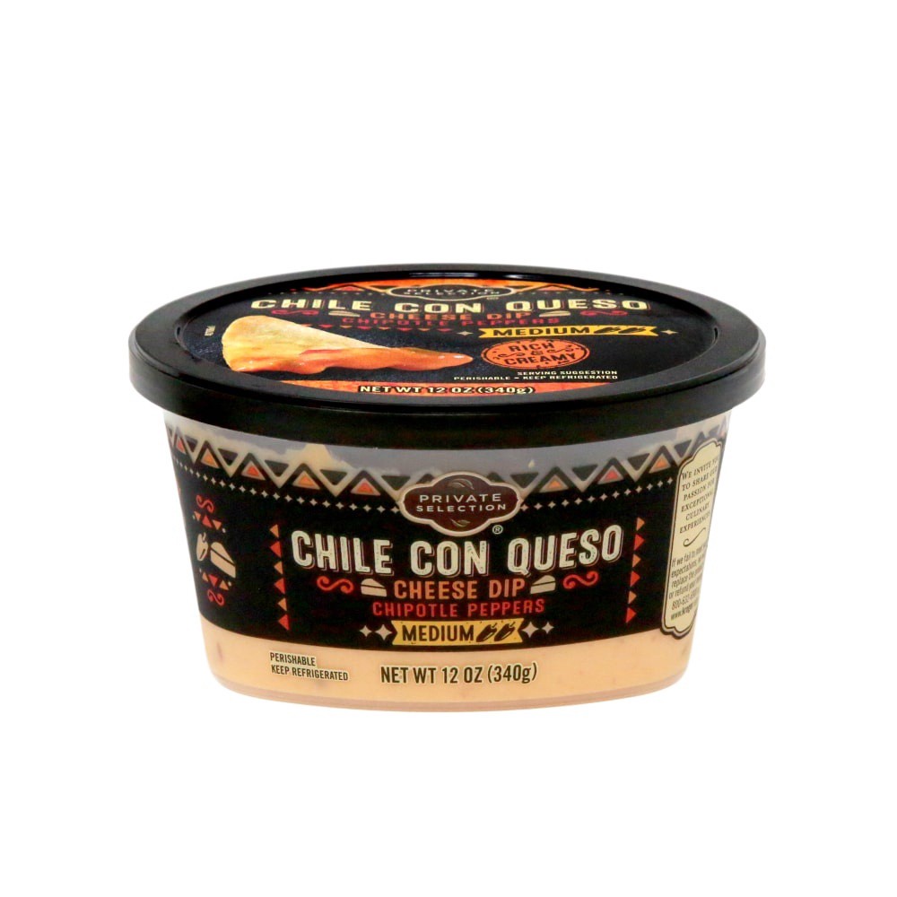 slide 1 of 5, Private Selection Medium Chile Con Queso Cheese Dip, 12 oz