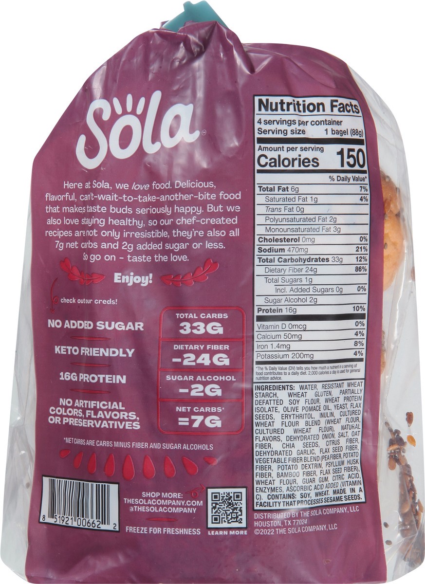 slide 4 of 9, Sola Everything Bagels, Low Carb, High Protein, 12.4 oz