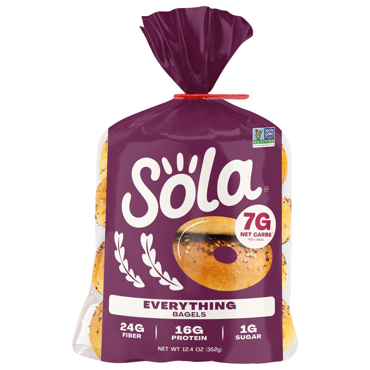 slide 1 of 9, Sola Everything Bagels, Low Carb, High Protein, 12.4 oz