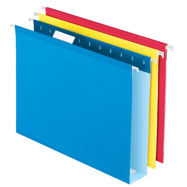 slide 1 of 3, Office Depot Box-Bottom Hanging File Folders, Letter Size (8-1/2'' X 11''), 2'' Expansion, Assorted Colors, Pack Of 12, 12 ct