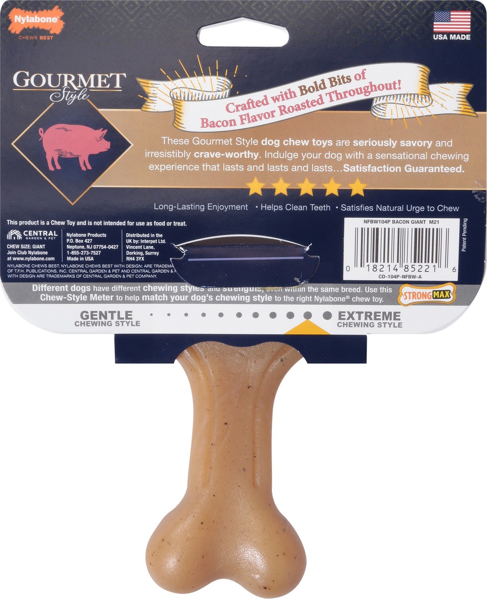slide 2 of 9, Nylabone Gourmet Style Bacon Flavor Dog Toy 1 Each, 1 ct