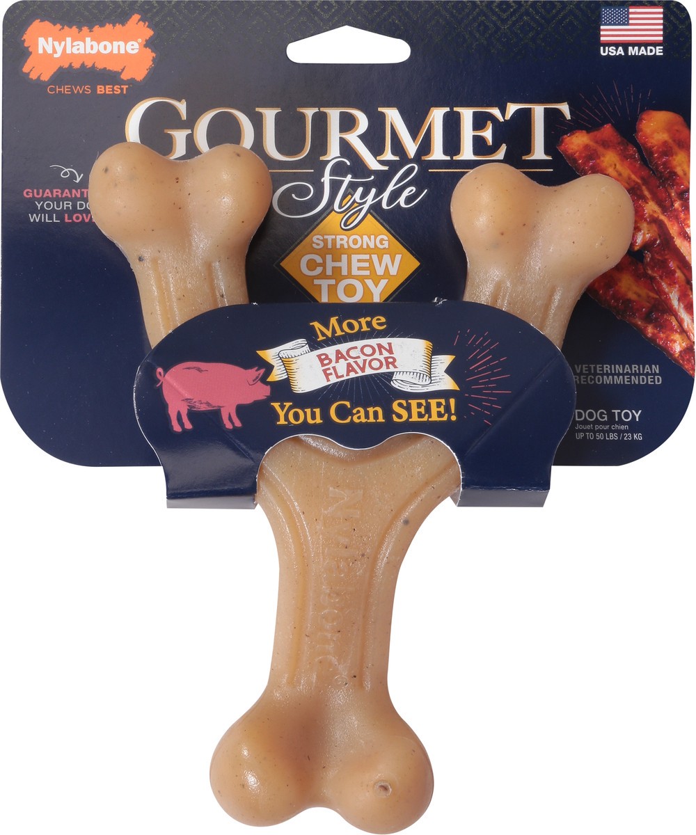 slide 4 of 9, Nylabone Gourmet Style Bacon Flavor Dog Toy 1 Each, 1 ct
