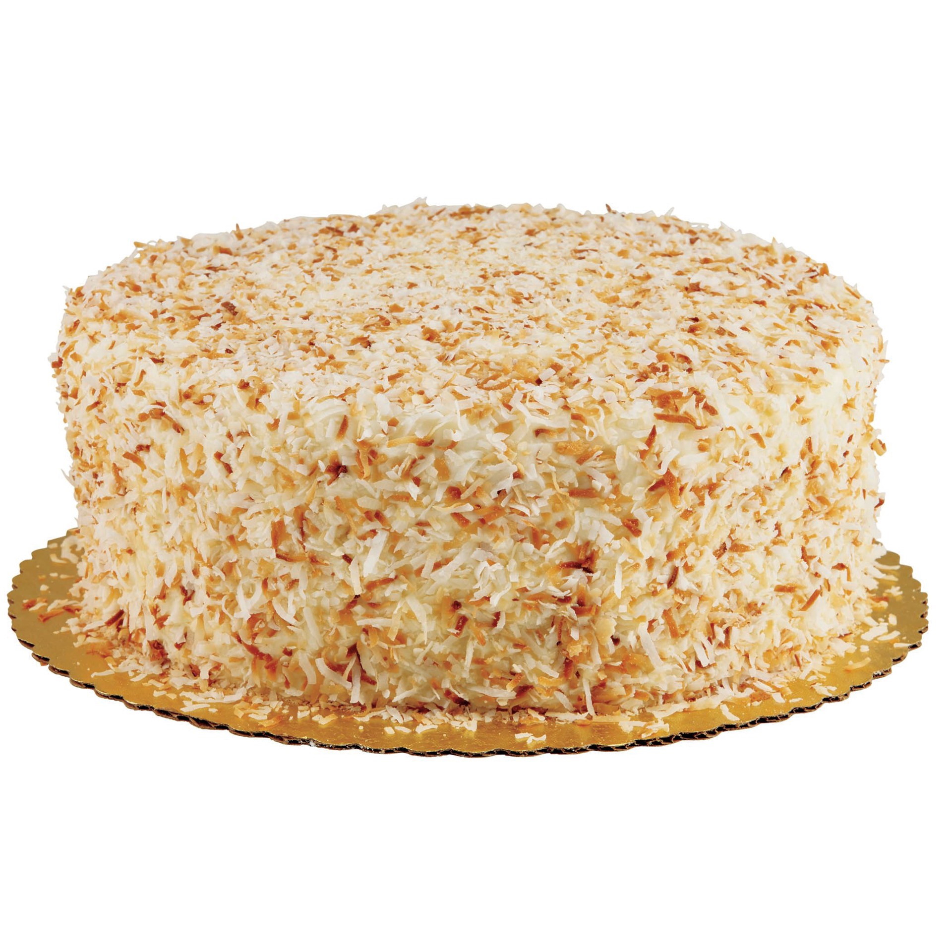 slide 1 of 1, H-E-B Bakery Toasted Coconut White Cake, 10 in