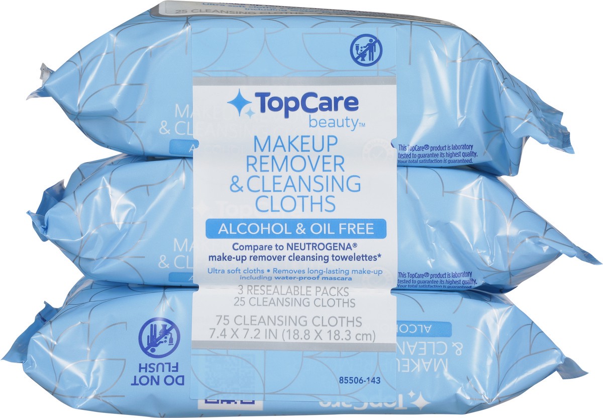 slide 8 of 10, TopCare Makeup Remover Cleansing Towelettes-Topcare, 3 ct