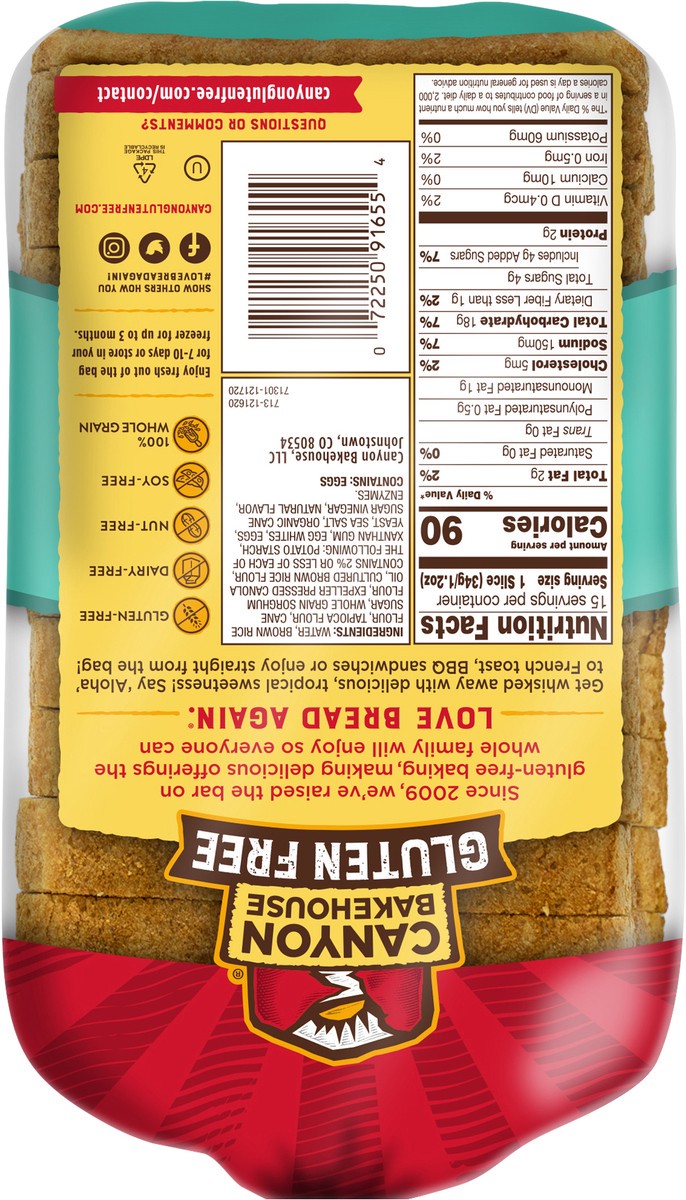 slide 5 of 6, Canyon Bakehouse Gluten Free Hawaiian Sweet Bread, 18 oz