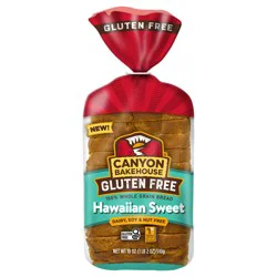 Canyon Bakehouse Sweet Hawaiian Bread, Gluten Free Bread, 100% Whole Grain, Frozen, 18 oz Loaf