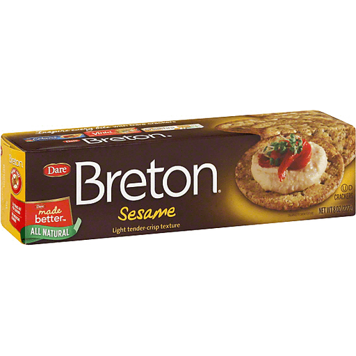 slide 2 of 2, Dare Breton Sesame Crackers, 8 oz