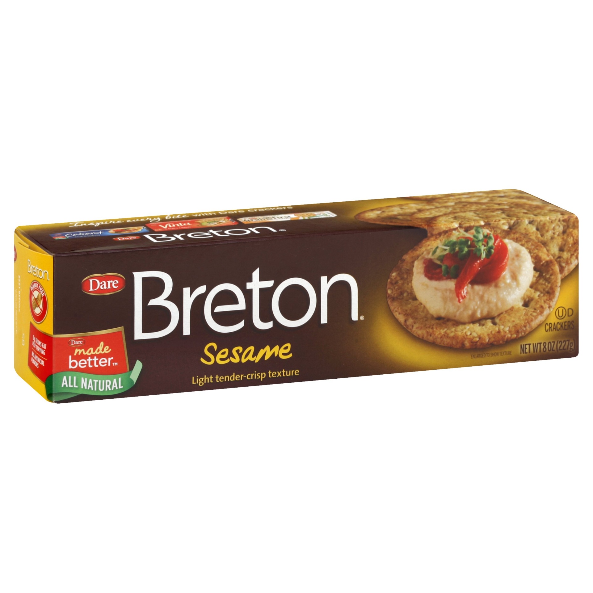 slide 1 of 2, Dare Breton Sesame Crackers, 8 oz