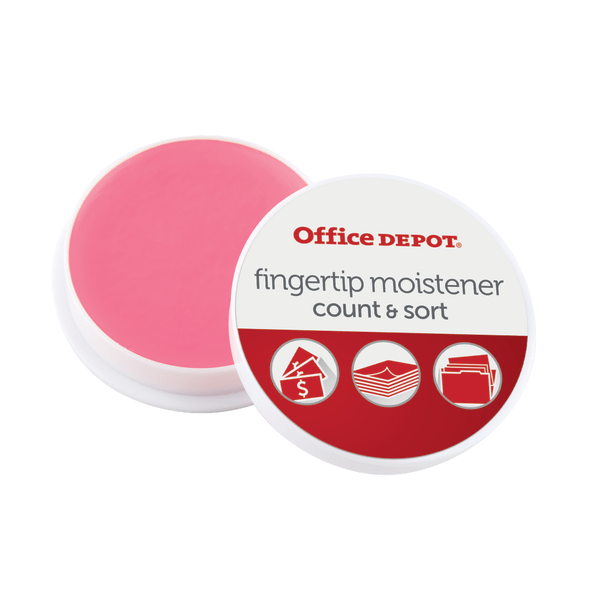 slide 1 of 1, Office Depot Brand Fingertip Moisteners, 10 Grams, Pink, Pack Of 3, 3 ct