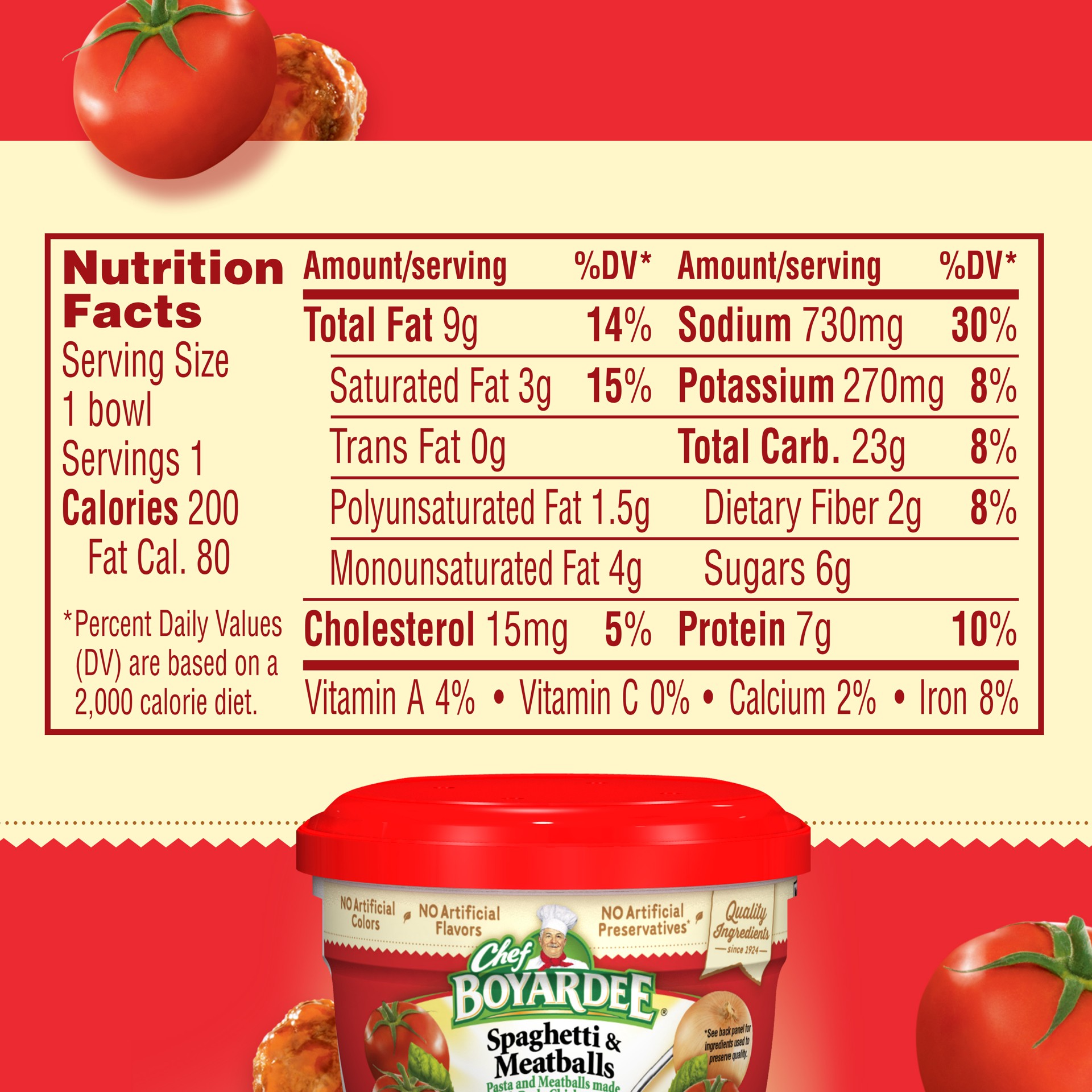 slide 5 of 5, Chef Boyardee Spaghetti & Meatballs in Tomato Sauce, 7.5 oz