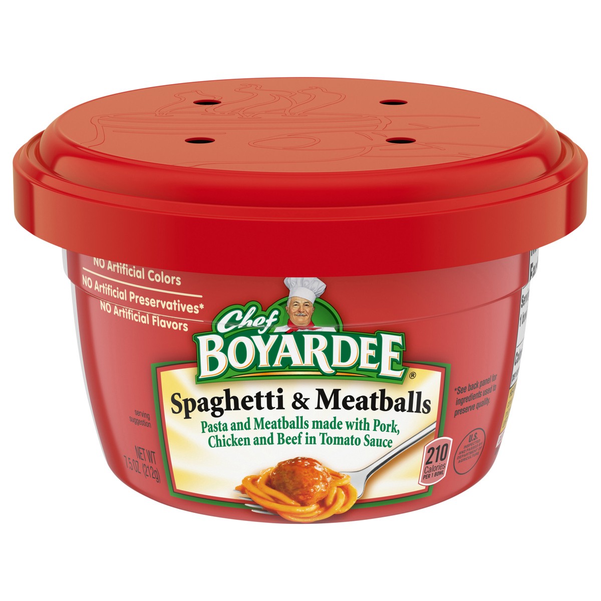 slide 1 of 5, Chef Boyardee Spaghetti & Meatballs in Tomato Sauce, 7.5 oz