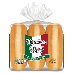 D'Italiano Enriched Steak Rolls, 6 count, 15 Oz
