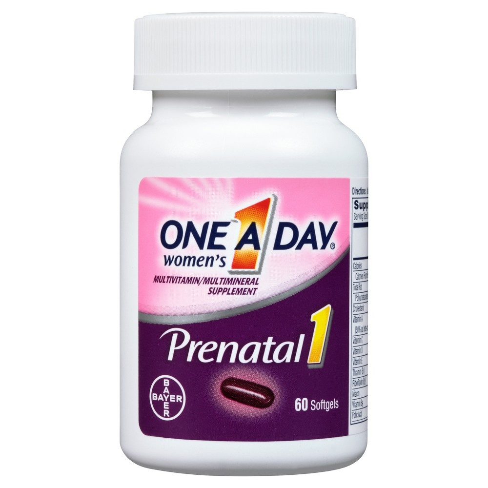 slide 3 of 6, One A Day Prenatal 1 Multivitamin Softgels 60 ea Box, 60 ct