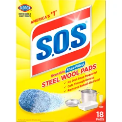 S.O.S. Steel Wool Soap Pads 18Ct
