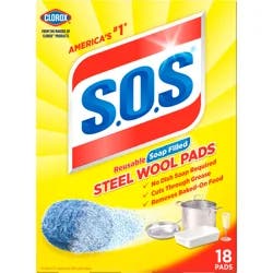 S.O.S. Steel Wool Soap Pads 18Ct