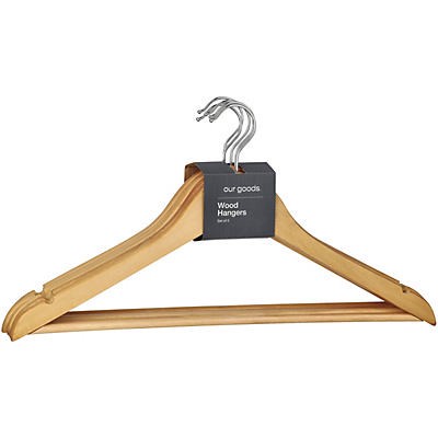 slide 1 of 1, our goods Wood Hangers, 5 ct