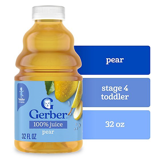 slide 1 of 1, Gerber Pear Fruit Juice Bottle - 32 Fl. Oz., 32 fl oz