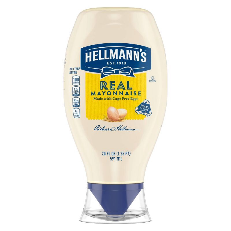 slide 2 of 7, Hellmann's Real Mayonnaise Squeeze - 20 fl oz, 20 fl oz