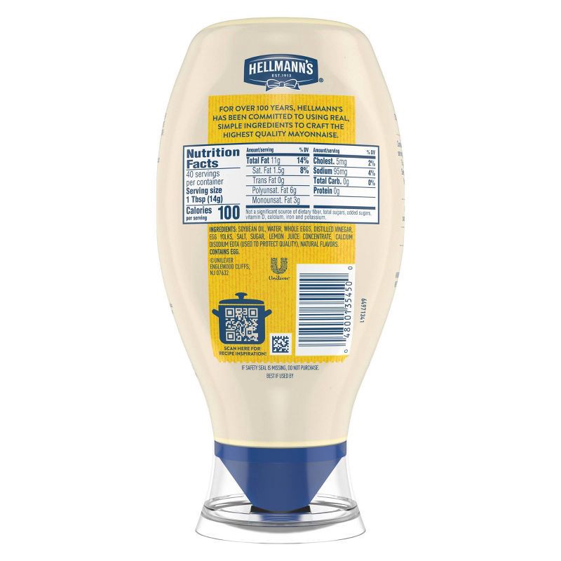 slide 2 of 7, Hellmann's Real Mayonnaise Squeeze - 20 fl oz, 20 fl oz