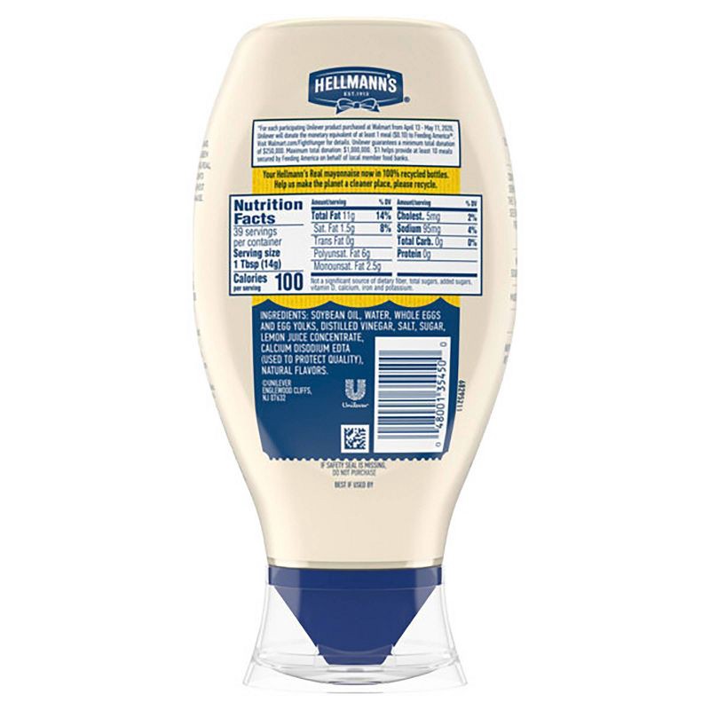 slide 3 of 7, Hellmann's Real Mayonnaise Squeeze - 20 fl oz, 20 fl oz