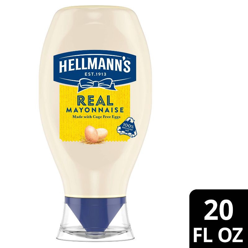 slide 1 of 7, Hellmann's Real Mayonnaise Squeeze - 20 fl oz, 20 fl oz