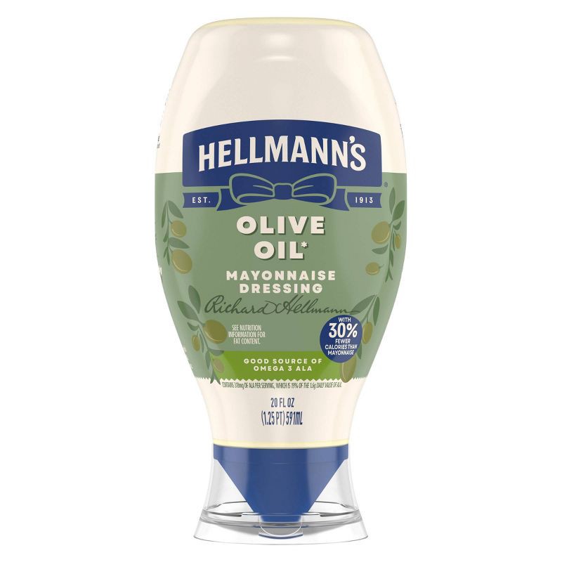 slide 1 of 6, Hellmann's Mayonnaise Dressing with Olive Oil Squeeze - 20 fl oz, 20 fl oz